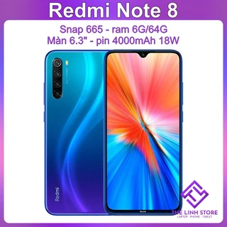 Điện thoại Xiaomi Redmi Note 8 Rom quốc tế - Snapdragon 665 ram 6G 64G