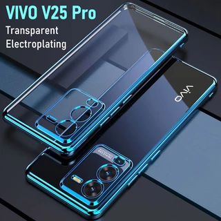 Ốp Điện Thoại TPU Mềm Trong Suốt Viền Mạ Màu Cho Vivo V25 Pro V25Pro 5G