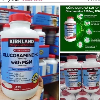 Viên Uống Bổ Khớp Glucosamine HCL 1500mg Kirkland With MSM 1500mg Hộp 375 Viên