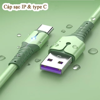 Cáp sạc nhanh ip/Type-C 1m dây sạc điện thoại có đèn chống đứt