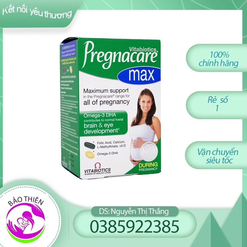 Pregnacare Max - Vitamin Tổng Hợp Cho Bà Bầu, Omega 3, DHA Bầu, Sắt, Vitamin D, Canxi (Hộp 84 Viên) [Chính Hãng]