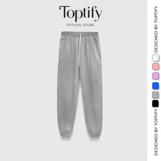 Quần jogger nữ trơn cạp chun cotton TOPTIFY viền ly đứng dáng phong cách thể thao Rumi Joggers Pants QT13