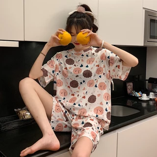 Set đồ bộ ngủ nữ mặc nhà ulzzang pijama cừu trắng DN095 (có ảnh thật)