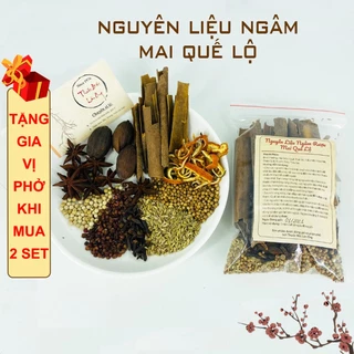 Nguyên Liệu Ngâm Mai Quế Lộ (Đủ 9 vị, Đã Rang Thơm, Nghiện Vụn - Tặng Túi Lọc Để Ngâm)