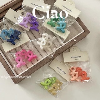 [HOẢ TỐC 1H] Set 4 kẹp tóc mini thiết kế hoạ tiết xoắn mã 15 đơn giản Ciao accessories