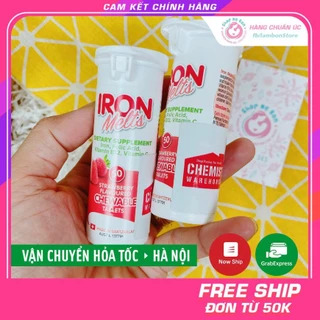 [Tem CHEMIST] Viên SẮT NGẬM bổ máu Iron Melts 50 viên - Xuất xứ Úc