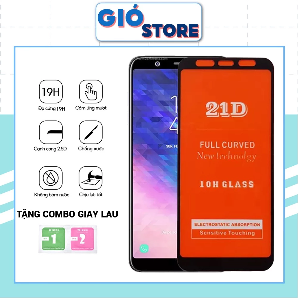 Kính cường lực Samsung 21D full màn J5 J7 J4 J6 J8 A6 A8 A7 A9 Core Prime Pro Plus J4+ J6+ A6+ A8+