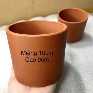 chậu đất nung hình trụ 10cm - chậu đất nung trụ 10x9cm