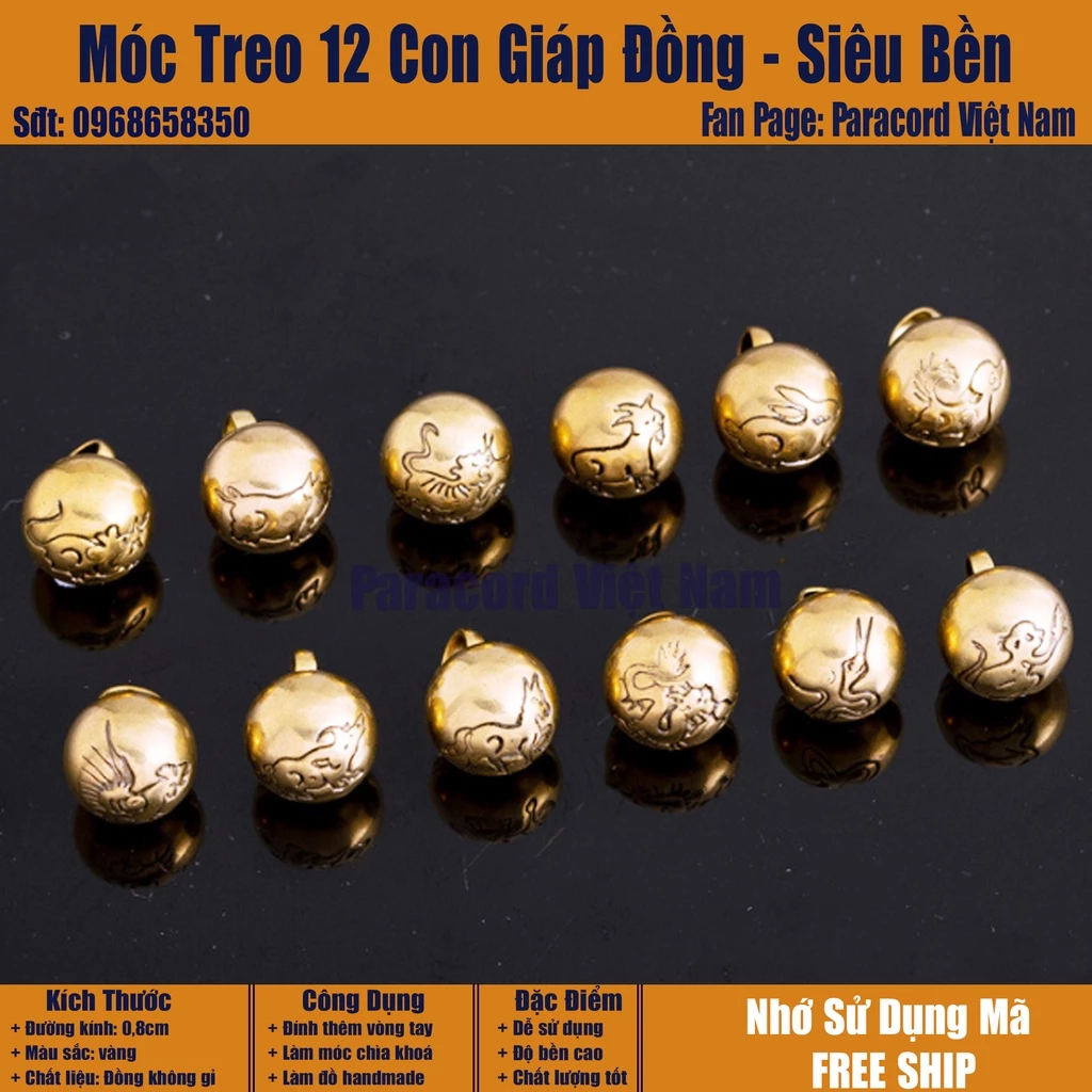 Móc treo 12 con giáp đồng