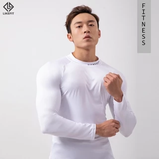 Áo dài tay giữ nhiệt nam LikeFit Fitness cao cổ form ôm co dãn 4 chiều