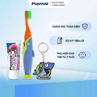 Bộ Kit Chăm Sóc Răng Miệng PIERROT Gồm Bàn Chải, Kem Đánh Răng Bảo Vệ Men Răng Dành Cho Trẻ Em Từ 2 Tuổi