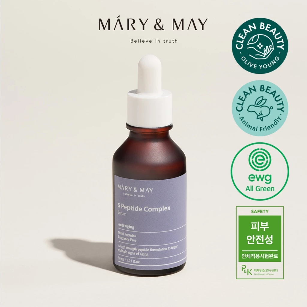 Tinh Chất Trẻ Hoá Tái Tạo Da Mary&May 6 Peptide Complex Serum 30ml