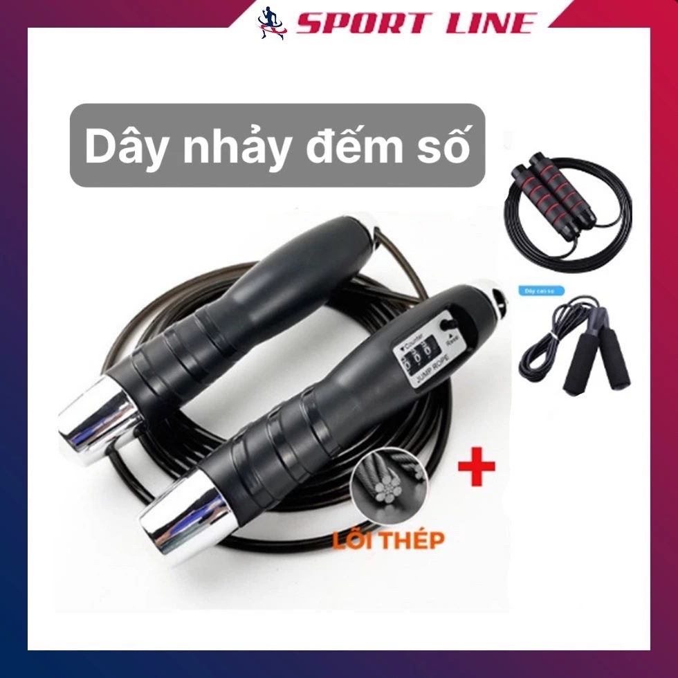 Dây nhảy thể dục, thể thao giảm cân lõi cáp - thép - dây nhảy đếm số