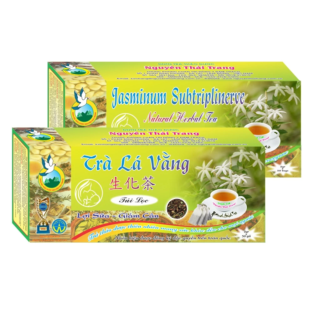 Combo 5 Hộp Trà Lá Vằng  Lợi Sữa (Hộp 50 Túi Lọc X 2g) - Nguyên Thái Trang – Thảo Dược Thiên Nhiên – Tốt Cho Sức Khỏe