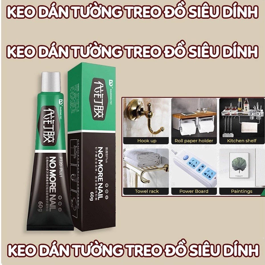 Keo Dán Siêu Dính Đa Năng Siêu Dính Nomo, Siêu Bền Thay Thế Đinh Vít