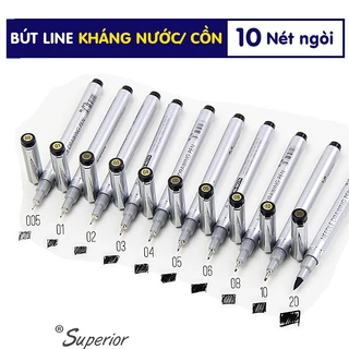 Bút line đi nét Superior kháng nước vẽ màu nước - vẽ sketch chuyên dụng B42 mực đen