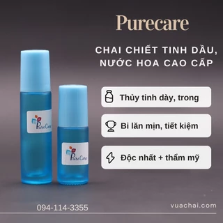 Chai thủy tinh bi lăn màu 10ml cao cấp chiết nước hoa tinh dầu