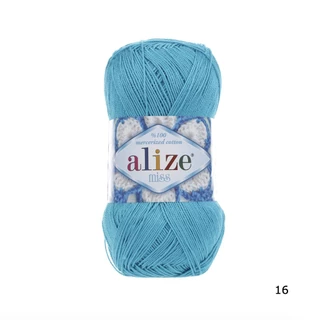 Cuộn sợi 100% cotton merserize Miss trơn hãng Alize yarns móc áo, váy, doly siêu đẹp, mát