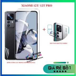 Combo Kính Cường Lực Xiaomi 12T 12T Pro k50 UltraTrong Suốt Không Full Màn + Dán bảo vệ camera chống trầy xước