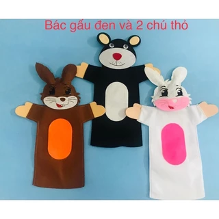 Rối bàn tay Bác Gấu đen và 2 chú Thỏ