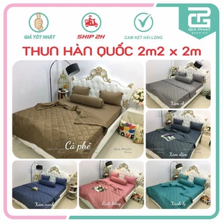 Bộ ga giường thun lạnh trơn 1 màu GIA PHÁT Bedding kích thước 2m x 2m, 2m2 x 2m.