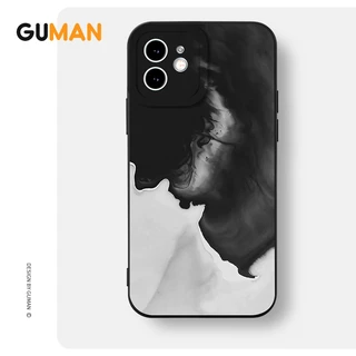 Ốp lưng GUMAN mềm đen độc lạ dễ thương đẹp cho iPhone 14 13 12 11 Pro Max SE 2020 X XR XS 8 7 ip 6S 6 Plus kute XYB938