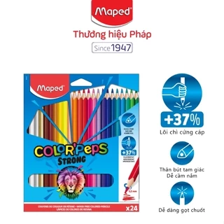 Bút Chì Màu MAPED Color'Peps Strong - 24 Màu (Đầu Bút 3.2mm)