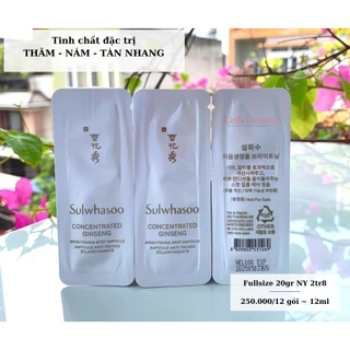 [ Mới] Combo 5 gói Tinh chất bạch sâm giảm nám, tàn nhang Sulwhasoo Concentrated Gingseng Brightening Spot Ampoule 1ml