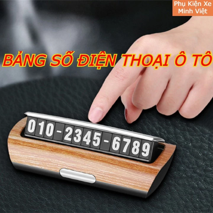 Bảng để số điện thoại ô tô - Bảng ghi số điện thoại trên ô tô mẫu mới vân gỗ sang trọng