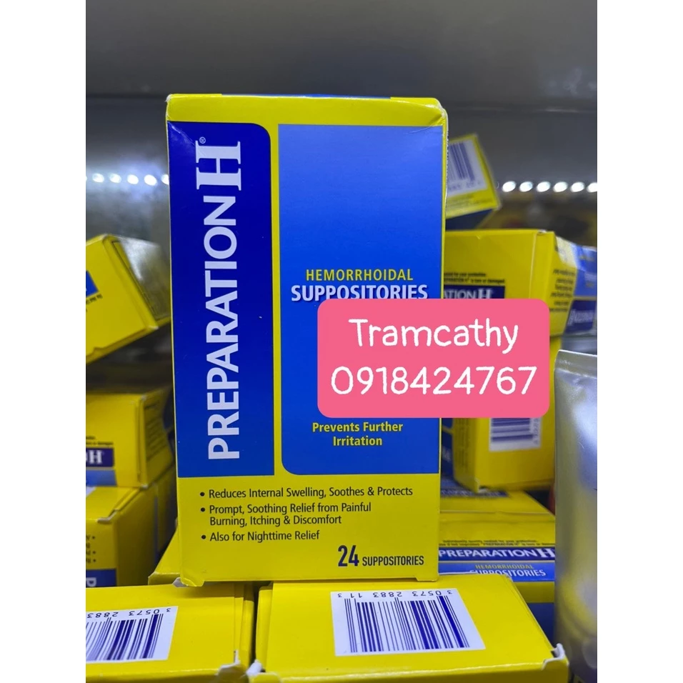 Viên trĩ mỹ Preparation H dạng đặt 12 viên 24 viên,36 viên