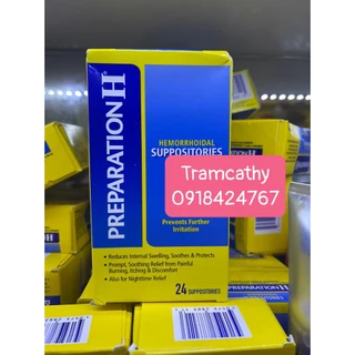 Viên trĩ mỹ Preparation H dạng đặt 12 viên 24 viên,36 viên