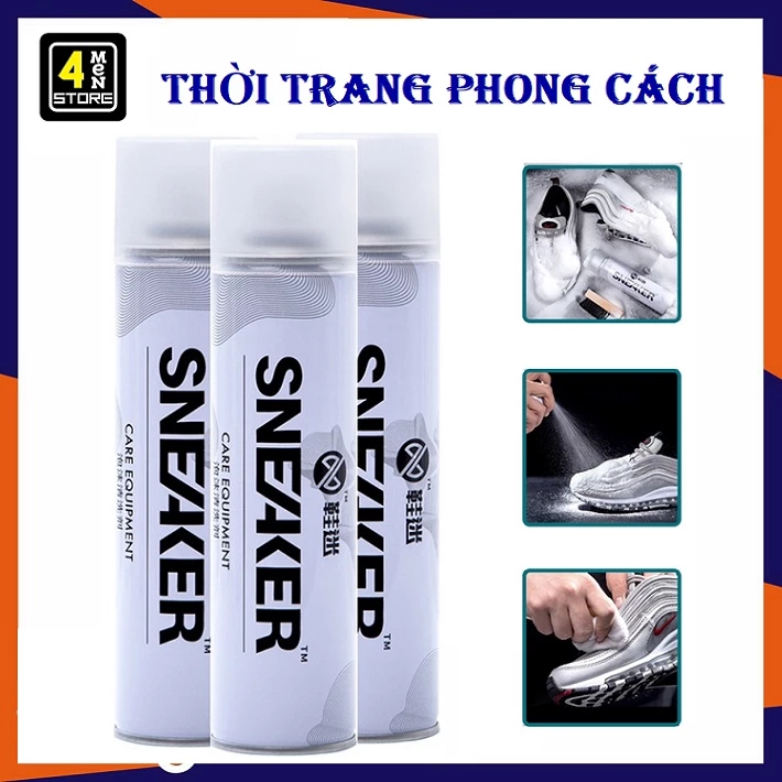 Chai xịt tạo bọt vệ sinh giày Sneaker 300ml cao cấp - làm sạch nhanh Không Cần Giặt