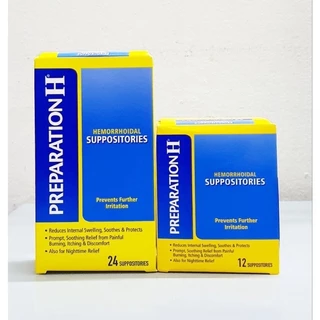 Viên trĩ Preparation H dạng đặt 12 -24viên Mỹ [Chỉ bán hàng chuẩn Mỹ ]