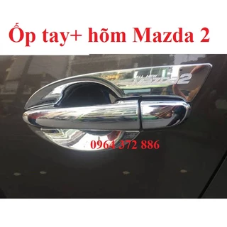 Ốp tay nắm, hõm cửa, ốp nắp bình xăng xe Mazda 2 đời 2015- 2016- 2017 2018 2019 2020 2021 2022 2023 2024 mạ crom cao cấp