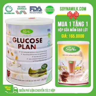 Sữa thực vật Glucose Plan Canxi Soyna 900g chính hãng tặng kèm 1 hộp Sữa Mầm Gạo Lứt