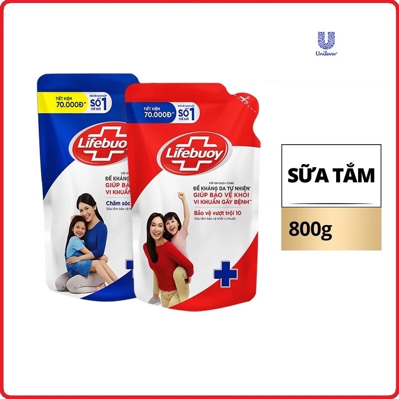 sữa tắm lifeboy bảo vệ vượt trội túi 800g