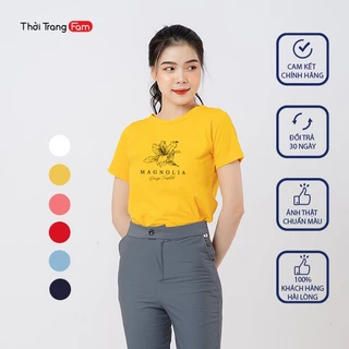 Áo phông nữ hãng Fam chất cotton mát lịm mềm mịn co giãn Form vừa trẻ trung năng động