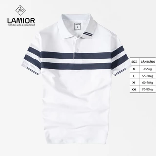 Áo polo nam Lamior 100% vải cá sấu cotton cao cấp thoáng mát áo thun nam có cổ tròn trung niên MSP PO1127