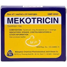 Viên ngậm sát khuẩn họng MEKOTRICIN - HỘP 24 VIÊN