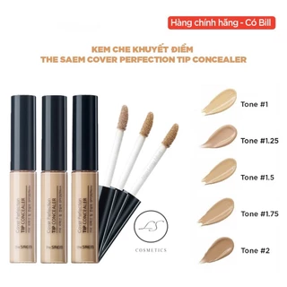 Kem Che Khuyết Điểm Có Chống Nắng The Saem Cover Perfection Tip Concealer SPF28/PA++ LS