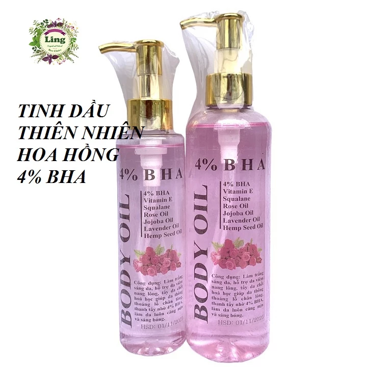 [250ml] Body Oil 4% BHA - Tinh Chất Hoa Hồng  Dưỡng Ẩm Da & Giúp Da Săn Chắc