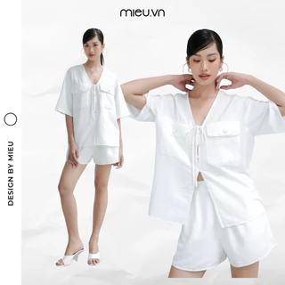 Quần short thun nữ trắng MIEU - JS23