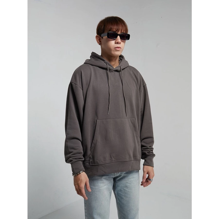 Áo hoodie The Denimaniac màu xám chì