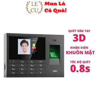 Máy Chấm Công Quét Vân Tay Và Nhận Dạng Khuôn Mặt Deli - Màn Hình 2.8inch, Cổng Kết Nối USB - Nhiều Ngôn Ngữ