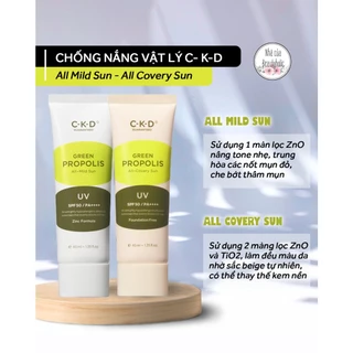 🔺[SALE 50% DATE NGẮN 2024] 🔺 Kem chống nắng vật lý CKD Green Propolis