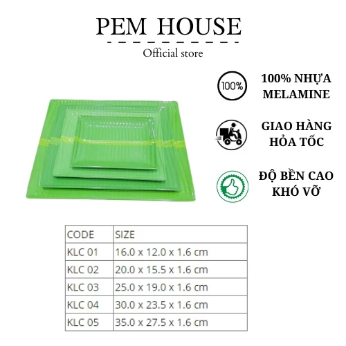 Dĩa Nhựa Lá Chuối Melamine Cao Cấp