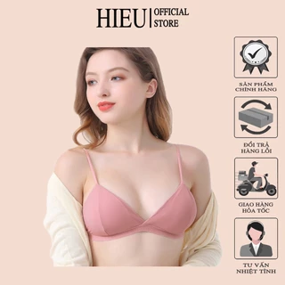 Áo Lót Nữ Cotton Thun Gân 2 Dây Đệm Mỏng Không Gọng 1 Móc Cài Sau Tiện Lợi Hieu Store24h - 812