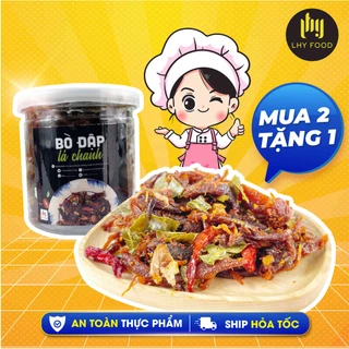 khô bò miếng cháy tỏi mật ong🍟FREESHIP🍟hộp 200gr bò khô đập lá chanh ăn vặt ngon LHYFOOD Hà Nội