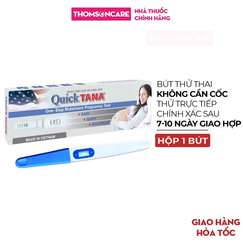 Bút thử thai Quicktana Tanaphar sử dụng dễ dàng thử trực tiếp không cần cốc nghiệm, đơn giản, chính xác - Hộp 1 bút