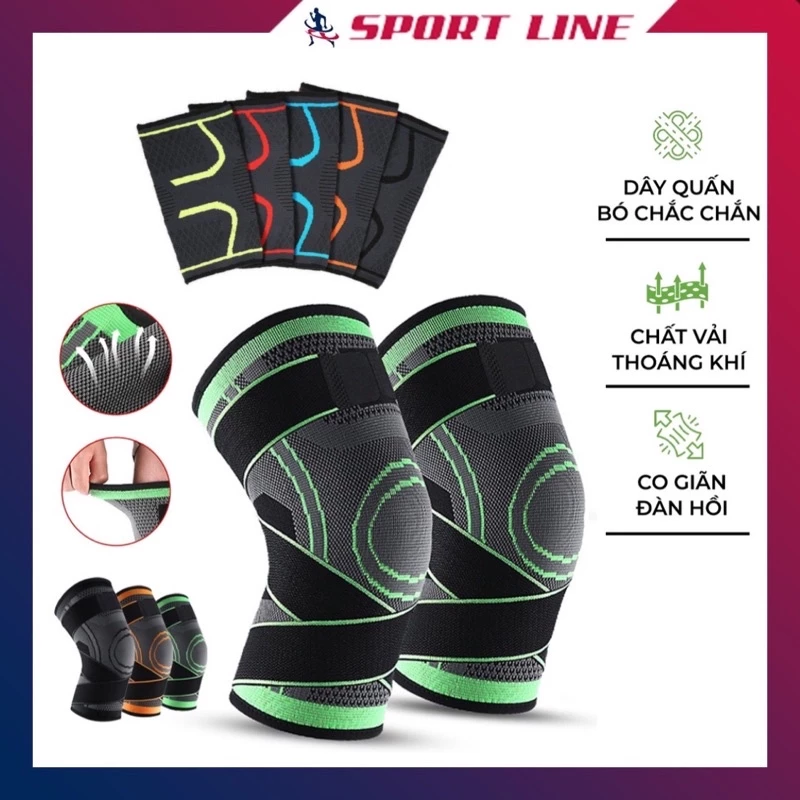 Bó gối thể thao, băng đầu gối thủ môn, tập gym dày dặn co giãn 4 chiều, dây quấn trợ lực chắc chắn